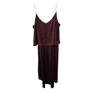 H&M Burgundy Spaghetti-Strap Maxi Dress